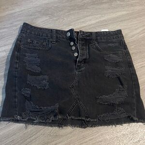 American Eagle Black Distressed Mini Skirt